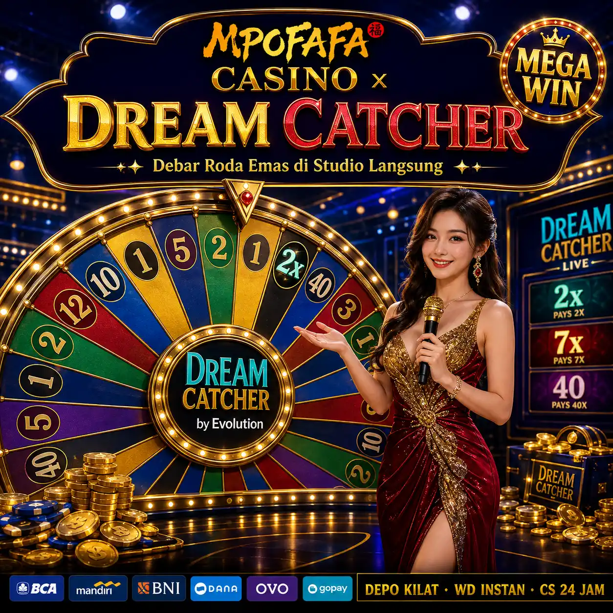 MPOFAFA Casino × Dream Catcher | Debar Roda Emas di Bawah Sorot Lampu Studio Langsung
